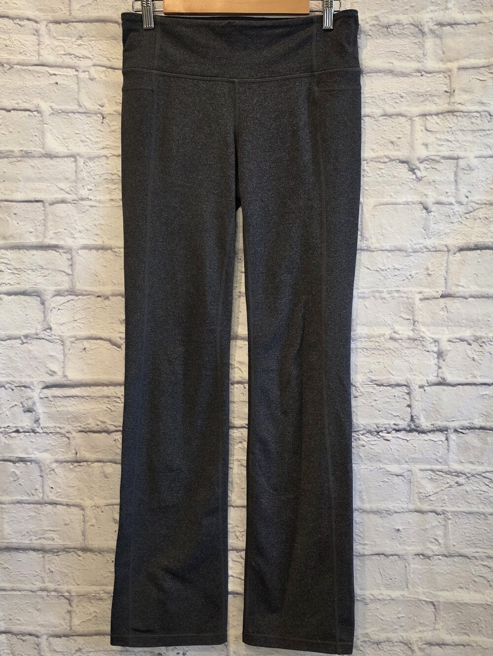 Athleta Straight Up Yoga Pants Size M Heather Charcoal Pockets